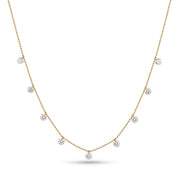 Ready-to-Ship 1.95 CT Round Cut Lab-Grown Drilled Diamond Necklace in 14K Yellow Gold